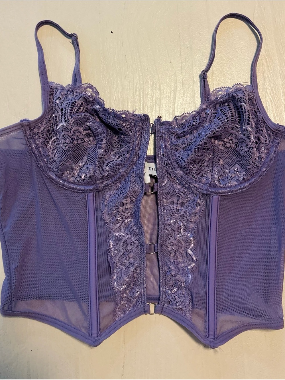 Princess Polly Lace Corset Bustier in Lavender Purple